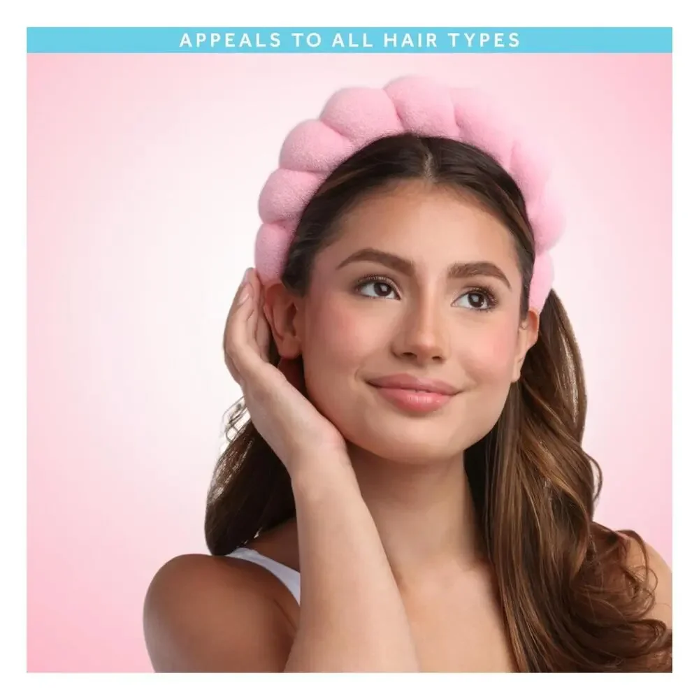 6-pack Spa Headbands for Women Ladies Puffy Makeup Headband 3‎ Colors Pink Black